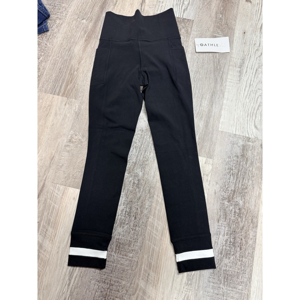 Athleta Salutation Stash Colorblock 7/8 Tight Black White XXS NWT